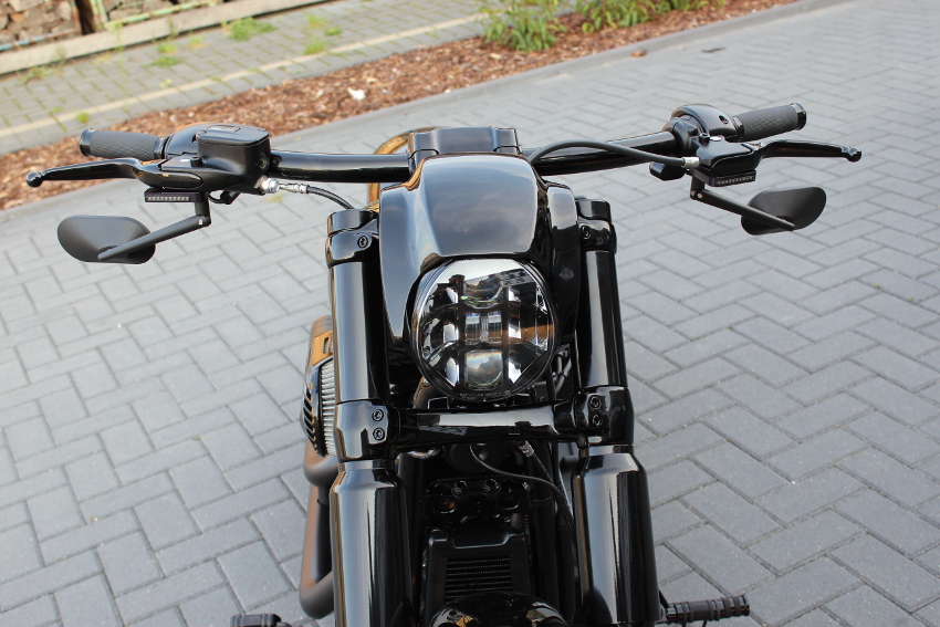 Customacces AZ3035N Indiana Mirror Set for Harley Davidson Softail Low Rider FXLR 18-19 